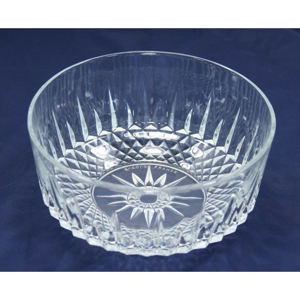 Arcoroc France Diamond Starburst 8" Bowl Clear Glass
